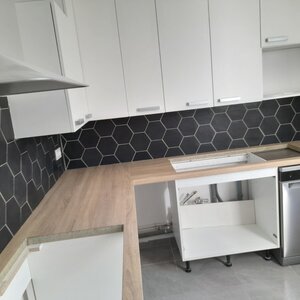 Rénovation cuisine, revêtement du sol et pose de faïence 4